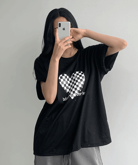 [SALE] 체커 프린팅 티셔츠